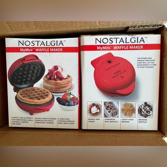 Kitchen Nostalgia Mymini Waffle Maker 5 Nonstick Cooking Surface